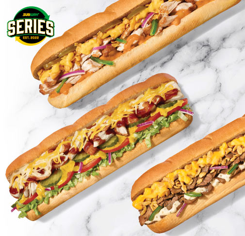 Overhead View of Three Subway Series Subs